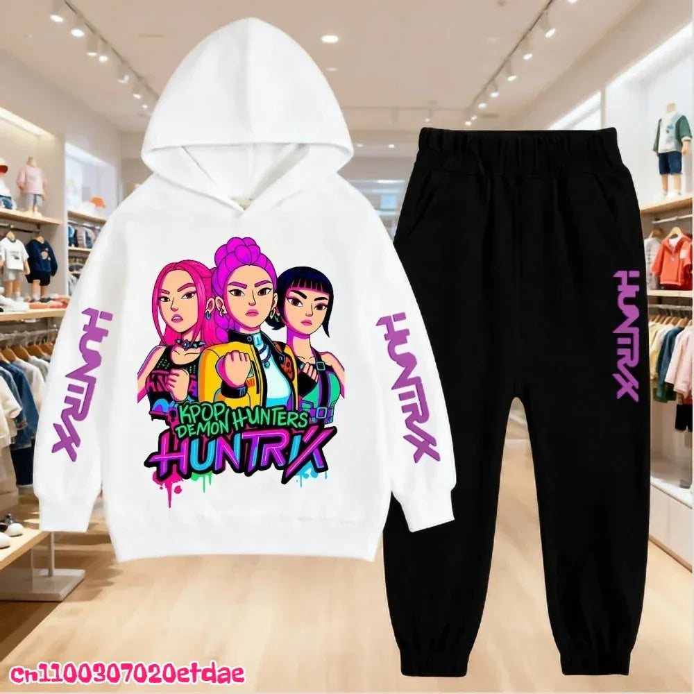 Unisex Polyester Hoodie And Sweatpants Set 3 To 12 Years Pullover Autumn Winter - ToylandEU