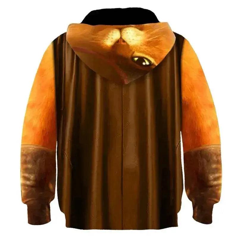  Unisex Puss in Boots Hoodie Costume with 3D Cape for Cosplay Fun! -  ToylandEU™