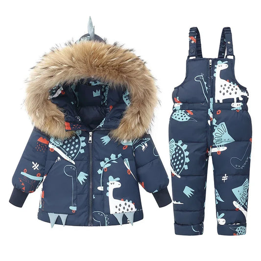 Unisex Winter Kids Ski Suit Set With Thick Insulation - ToylandEU
