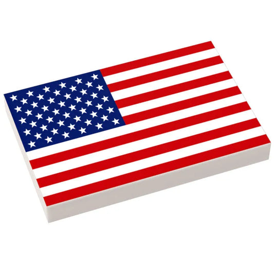 United States of America Flag (USA) (2x3 Tile) made using LEGO part - B3 Customs - ToylandEU