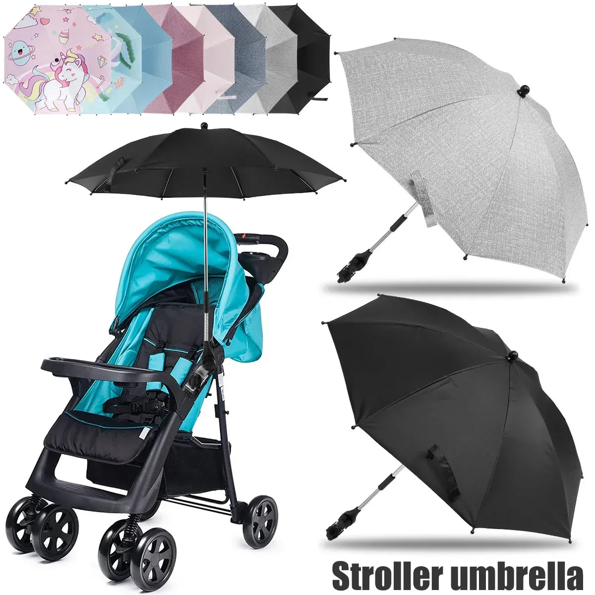 Universal Baby Stroller Umbrella With 360 Degree UV Protection - ToylandEU