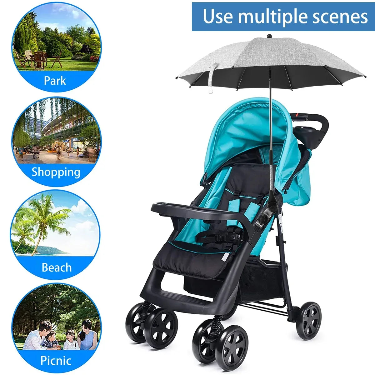 Universal Baby Stroller Umbrella With 360 Degree UV Protection - ToylandEU