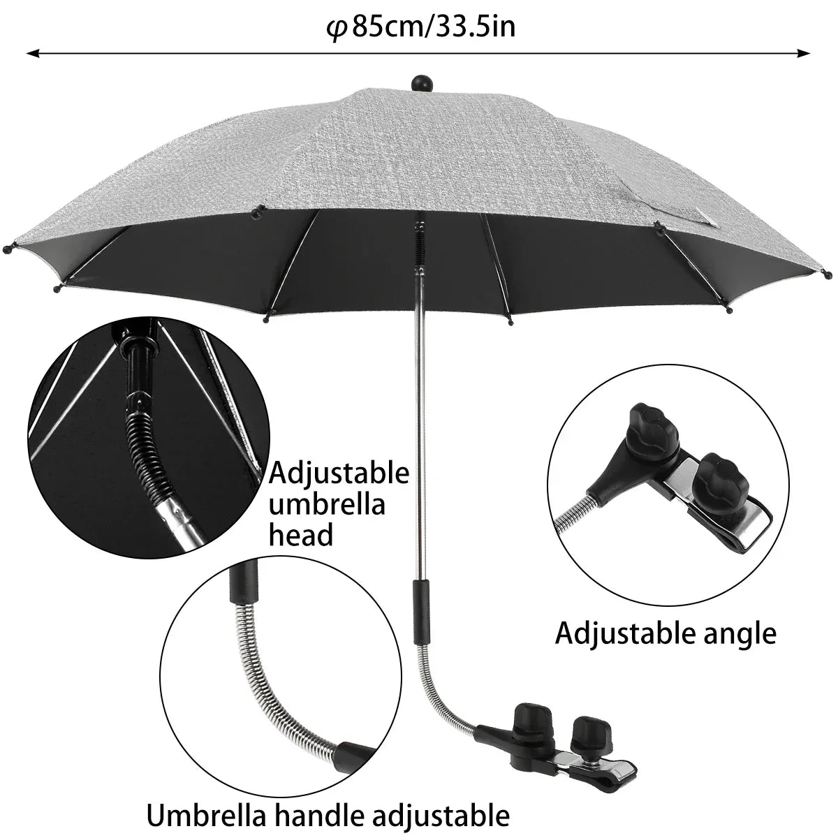 Universal Baby Stroller Umbrella With 360 Degree UV Protection - ToylandEU