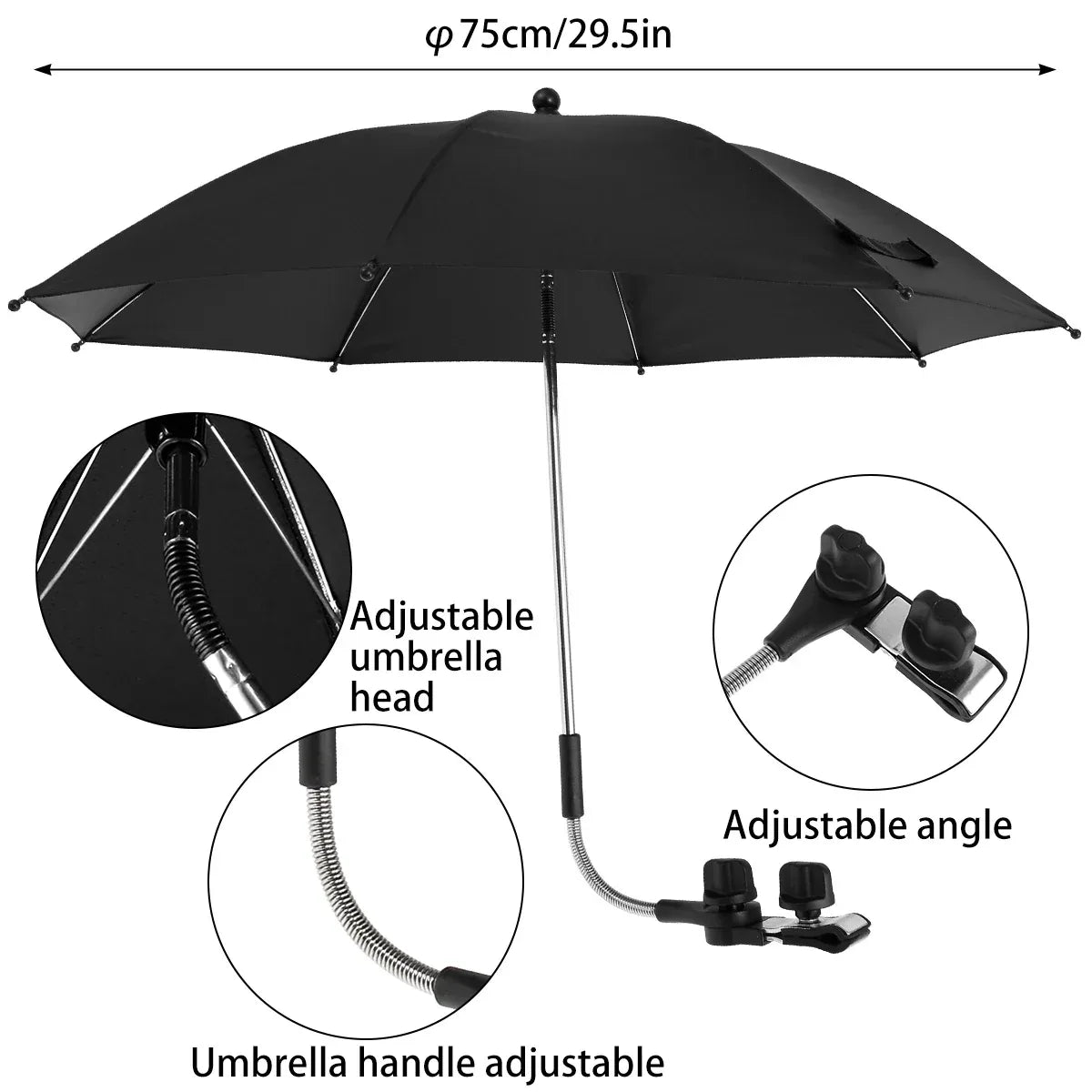 Universal Baby Stroller Umbrella With 360 Degree UV Protection - ToylandEU