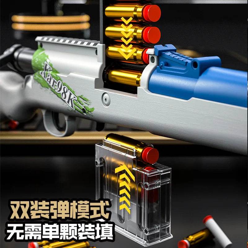 Up-Pressure Shell AWM Soft Shell Toy Gun Sniper Rifle 98K - ToylandEU