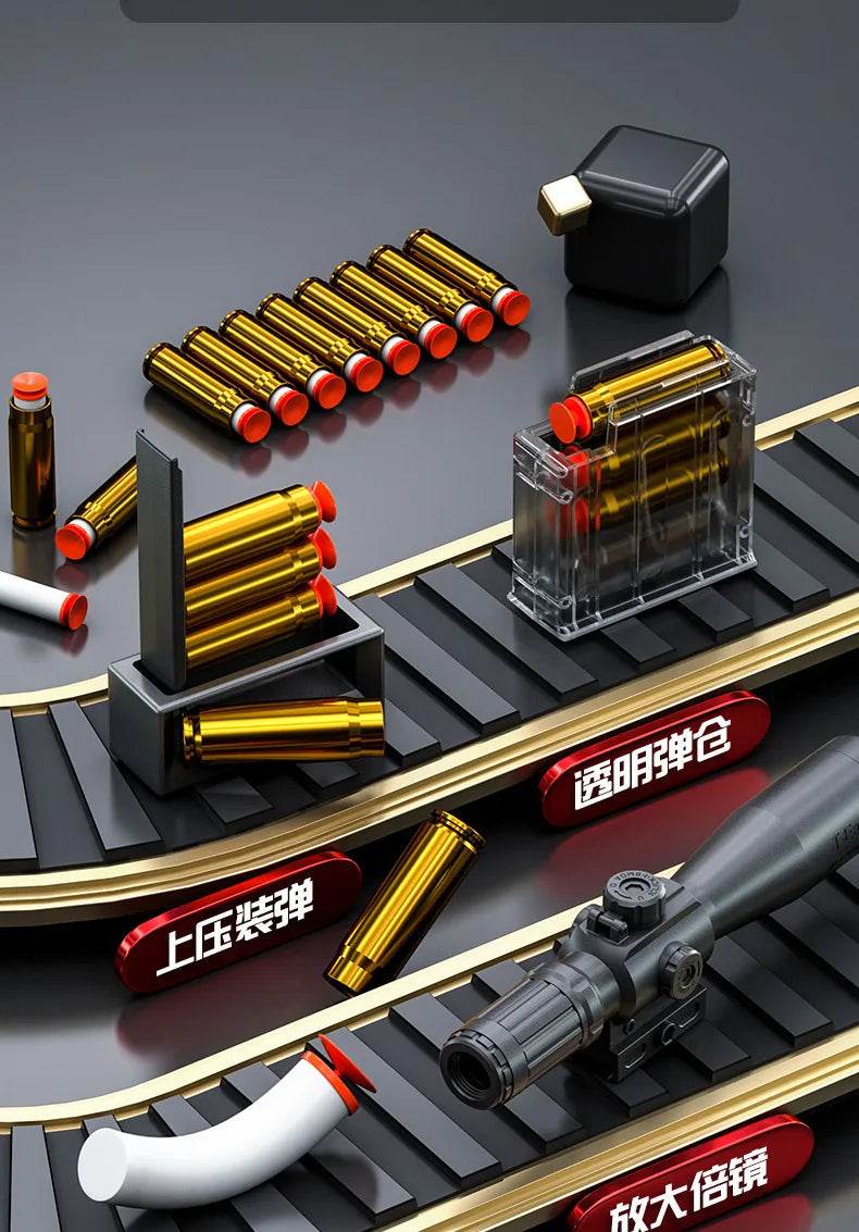 Up-Pressure Shell AWM Soft Shell Toy Gun Sniper Rifle 98K - ToylandEU