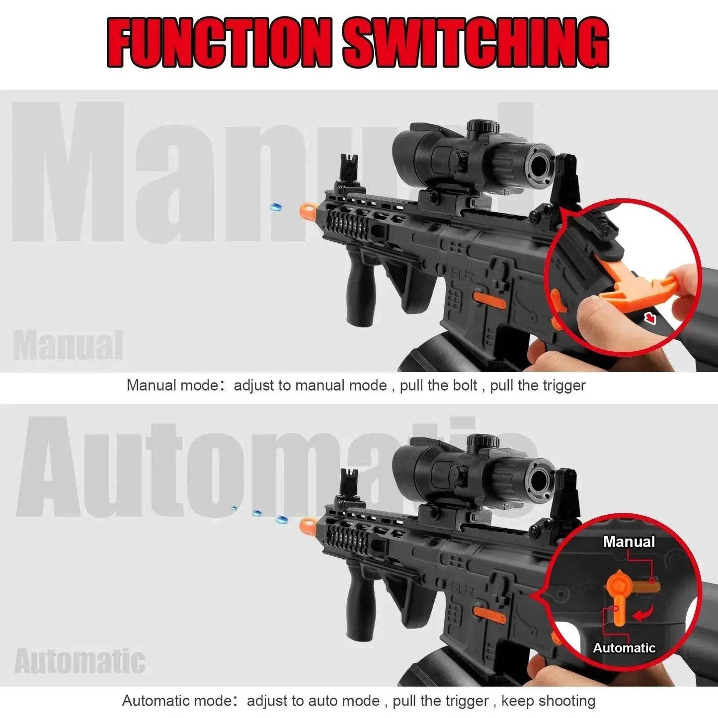 Upgraded M416 Electric Gel Balls Gun Toys, Automatic Manual Blaster - ToylandEU