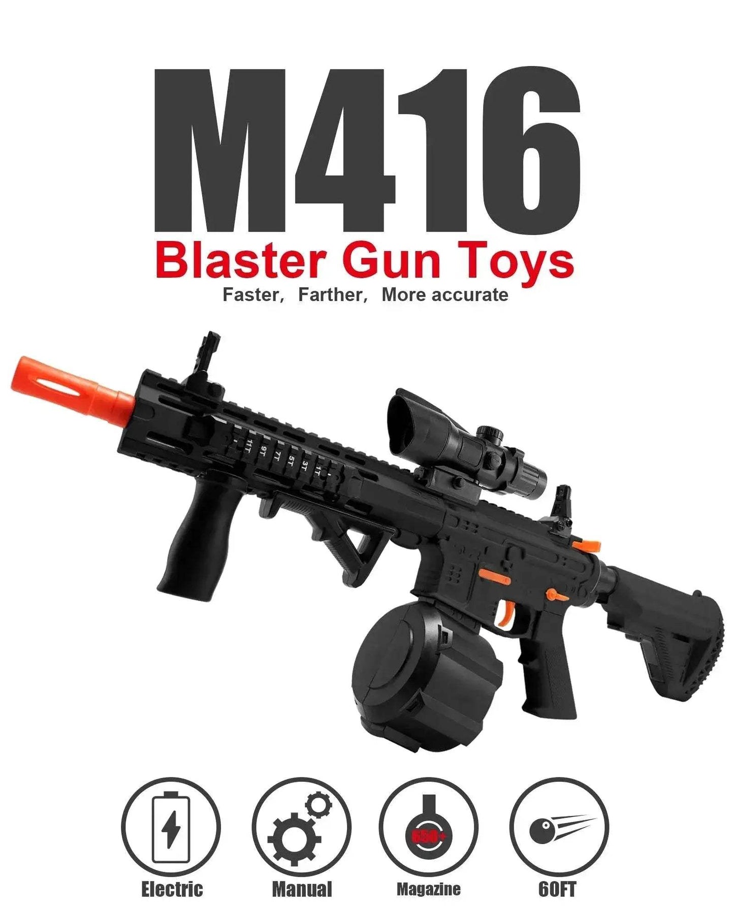 Upgraded M416 Electric Gel Balls Gun Toys, Automatic Manual Blaster - ToylandEU