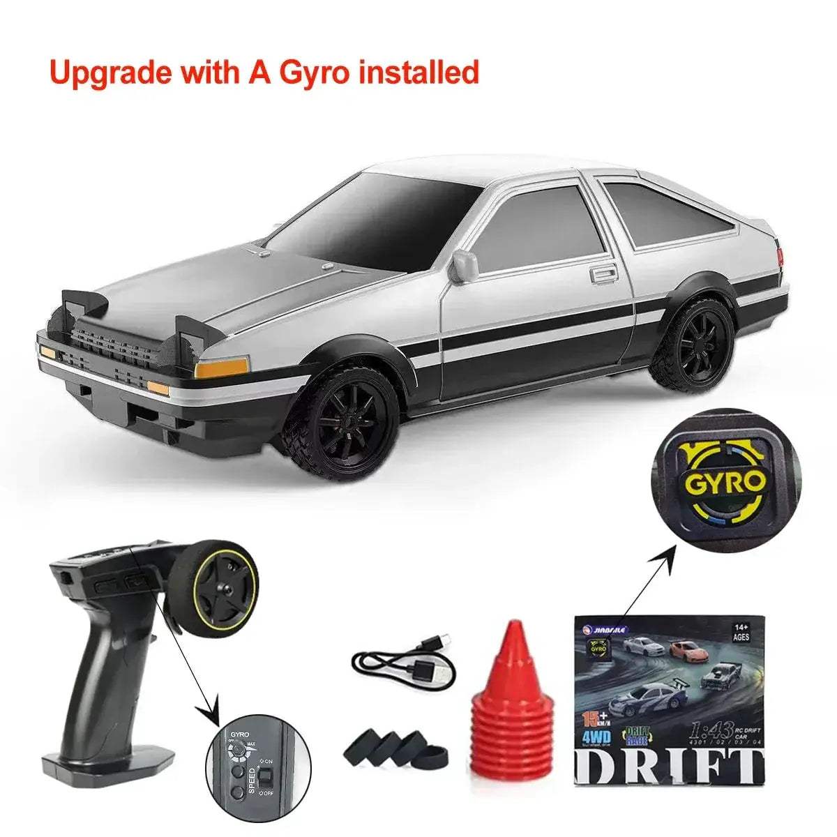 Upgraded RC Drift Car 4WD High Speed RTR Vehicle Mini - ToylandEU