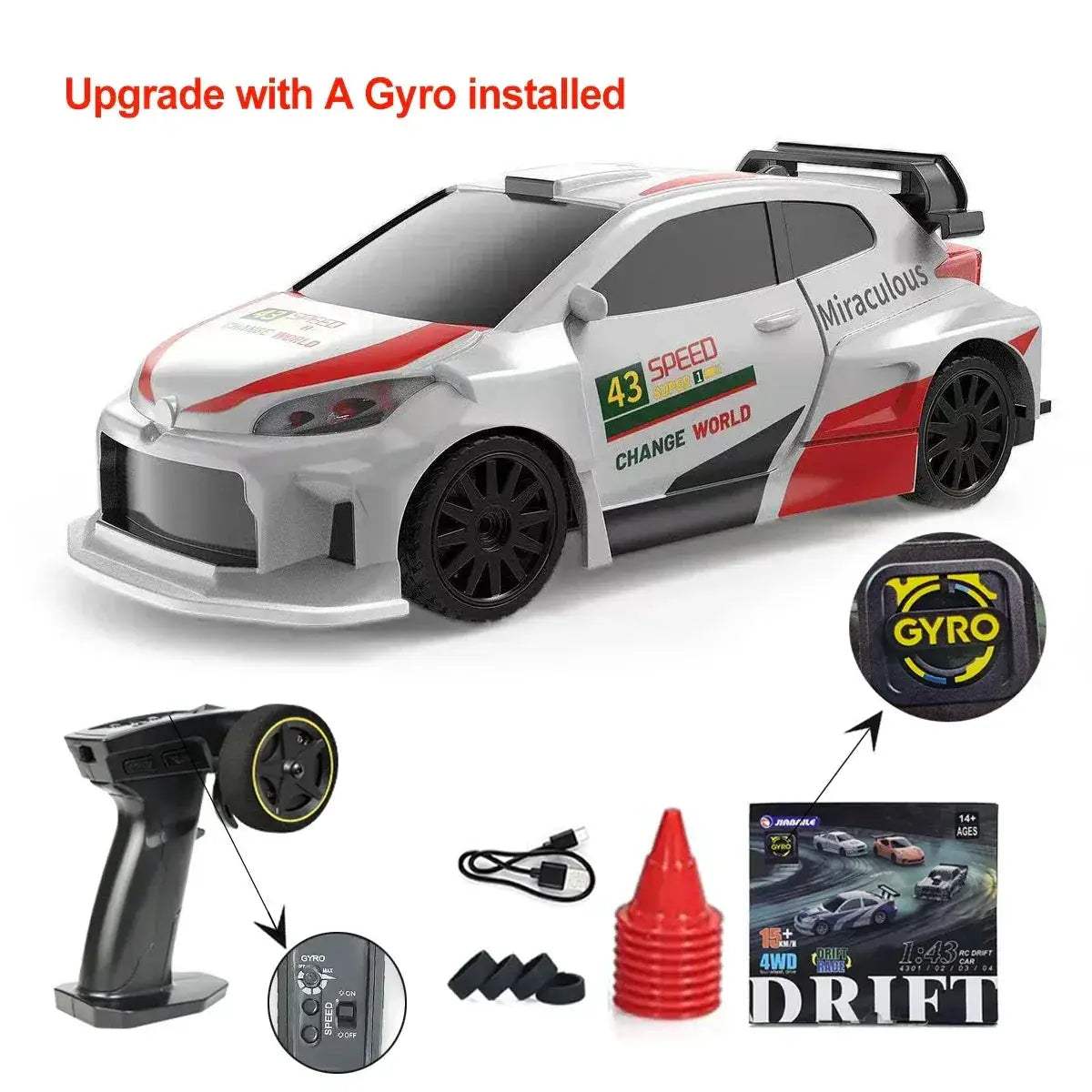 Upgraded RC Drift Car 4WD High Speed RTR Vehicle Mini - ToylandEU