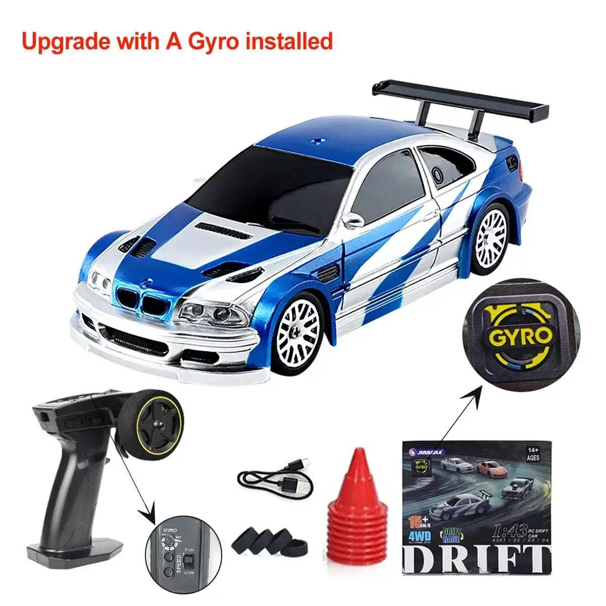 Upgraded RC Drift Car 4WD High Speed RTR Vehicle Mini - ToylandEU