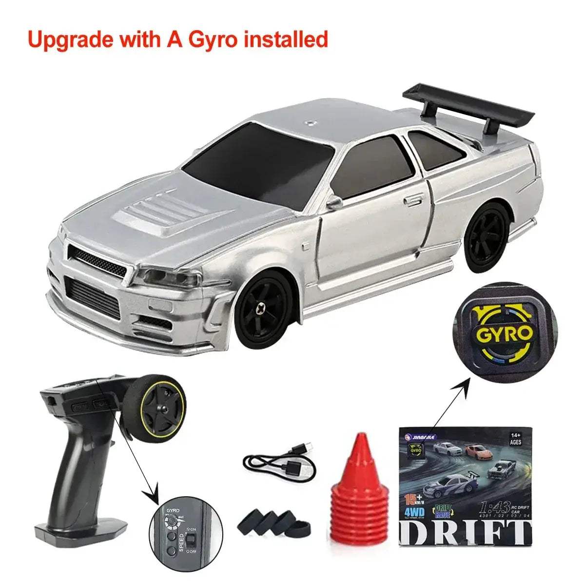 Upgraded RC Drift Car 4WD High Speed RTR Vehicle Mini - ToylandEU