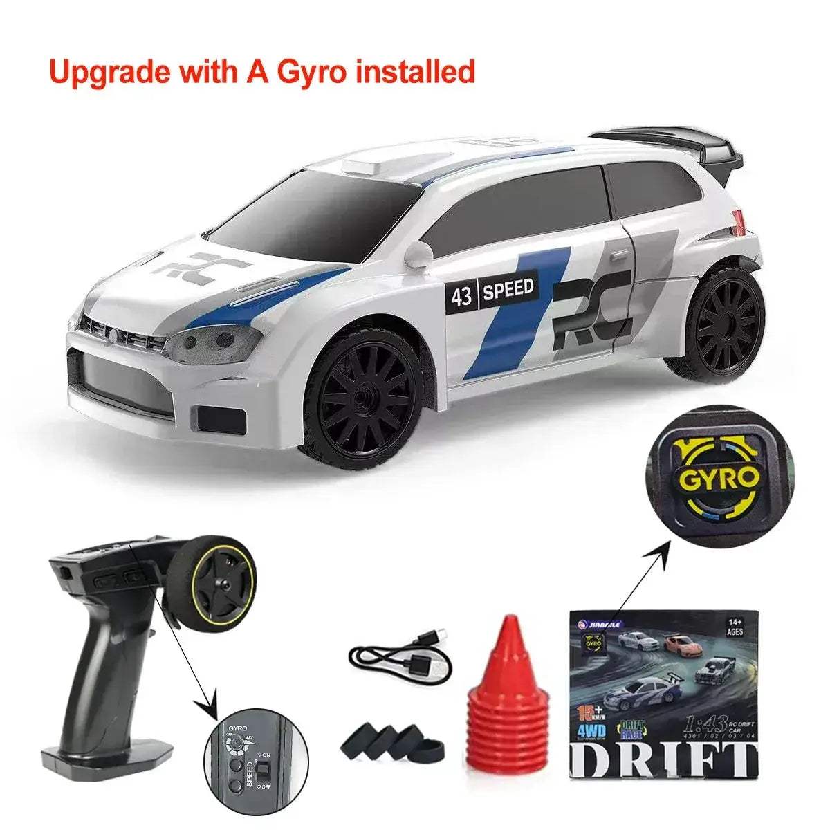 Upgraded RC Drift Car 4WD High Speed RTR Vehicle Mini - ToylandEU