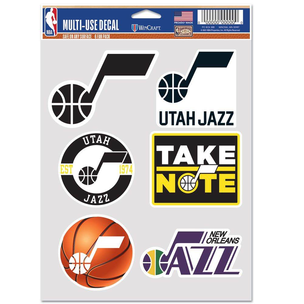 Utah Jazz Decal Multi Use Fan 6 Pack Wincraft Official - ToylandEU