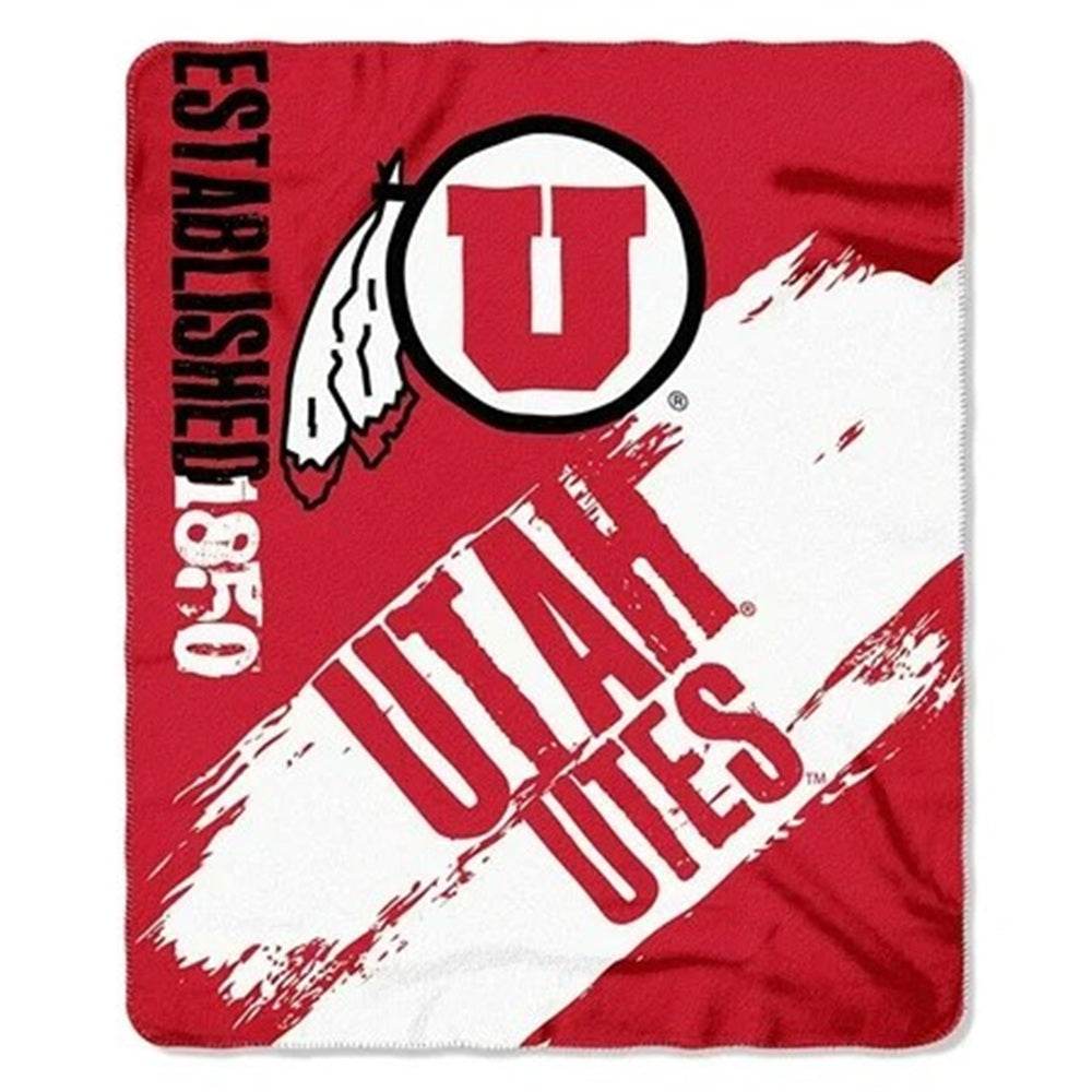 Utah Utes 50x60 Fleece Throw Blanket Painted Logo Design - ToylandEU