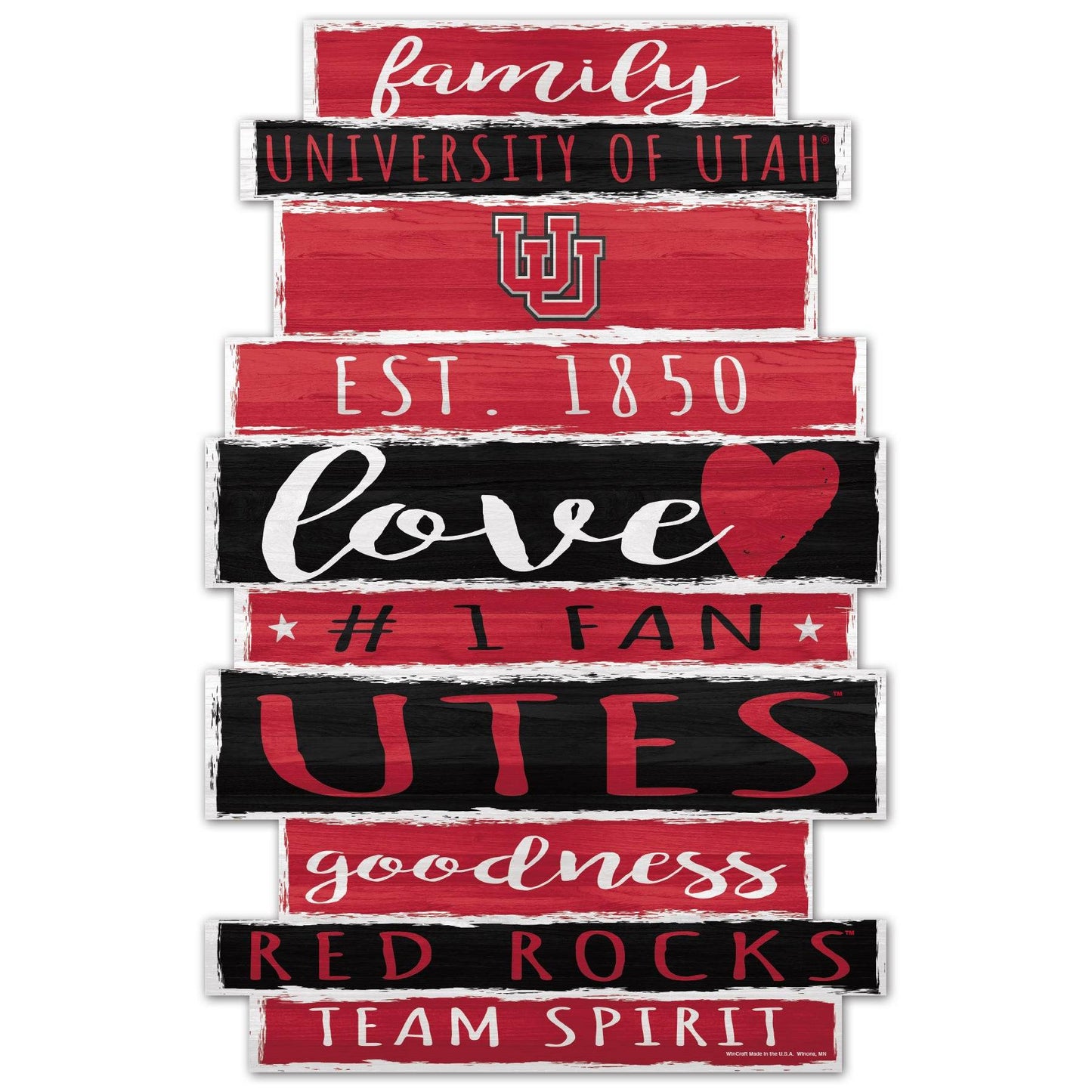 Utah Utes Wood Sign 11x17 Family Word Decor Est Date - ToylandEU