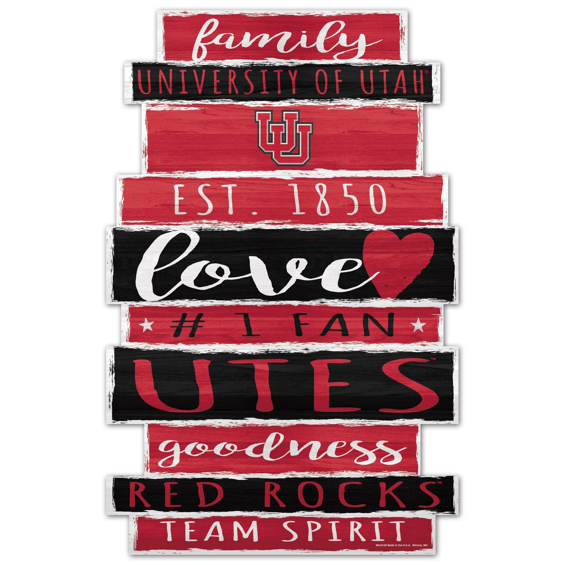 Utah Utes Wood Sign 11x17 Family Word Decor Est Date - ToylandEU
