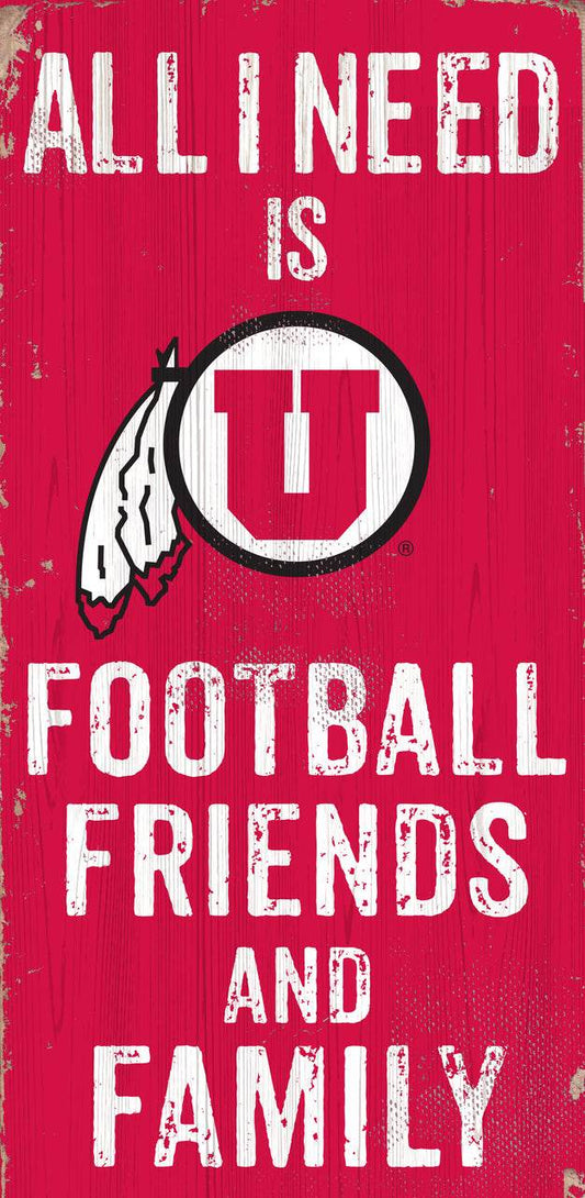 Utah Utes Wood Sign 6x12 Football Color Friends And Family - ToylandEU
