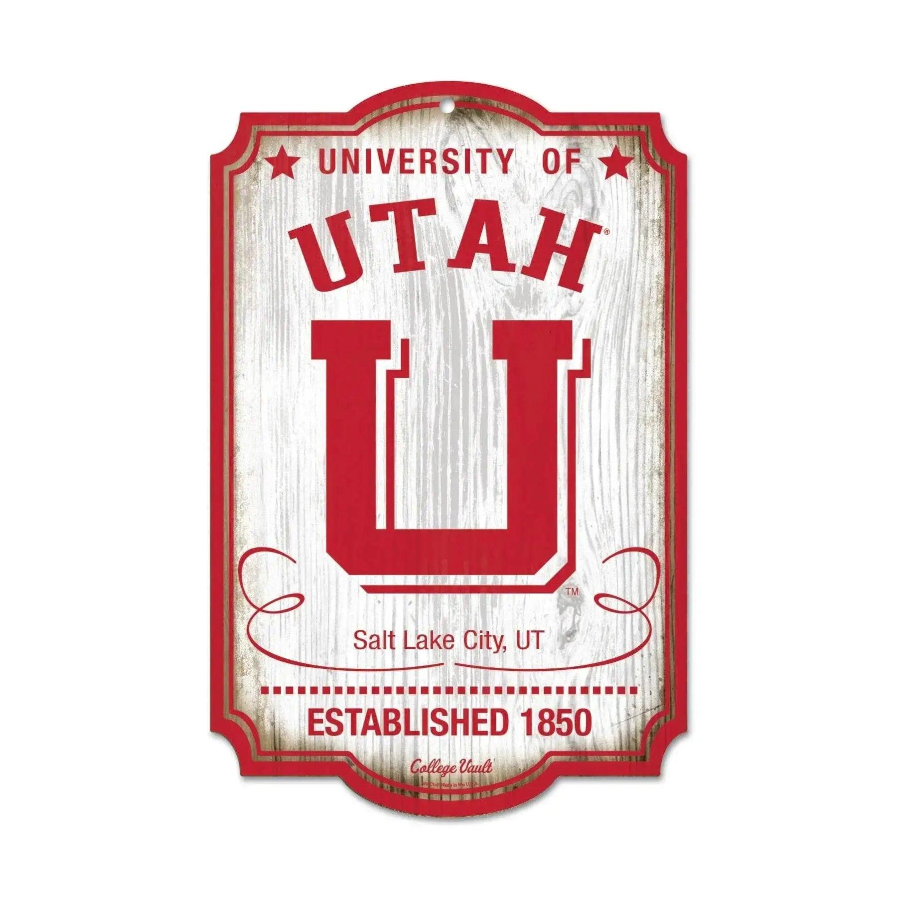  Utah Utes Wood Sign Vault 11x17 Sports Wall Accent Decor -  ToylandEU™
