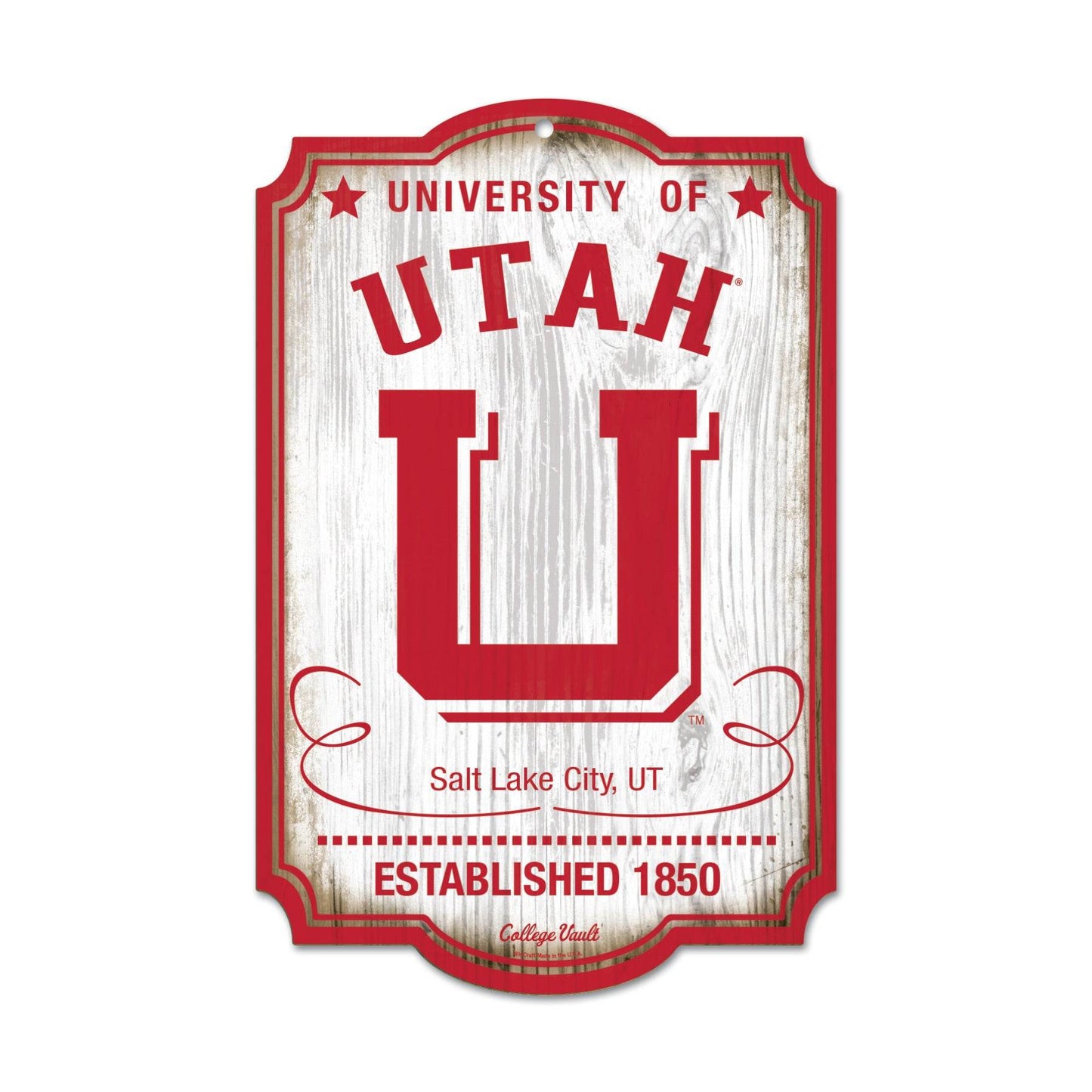 Utah Utes Wood Sign Vault 11x17 Sports Wall Accent Decor - ToylandEU