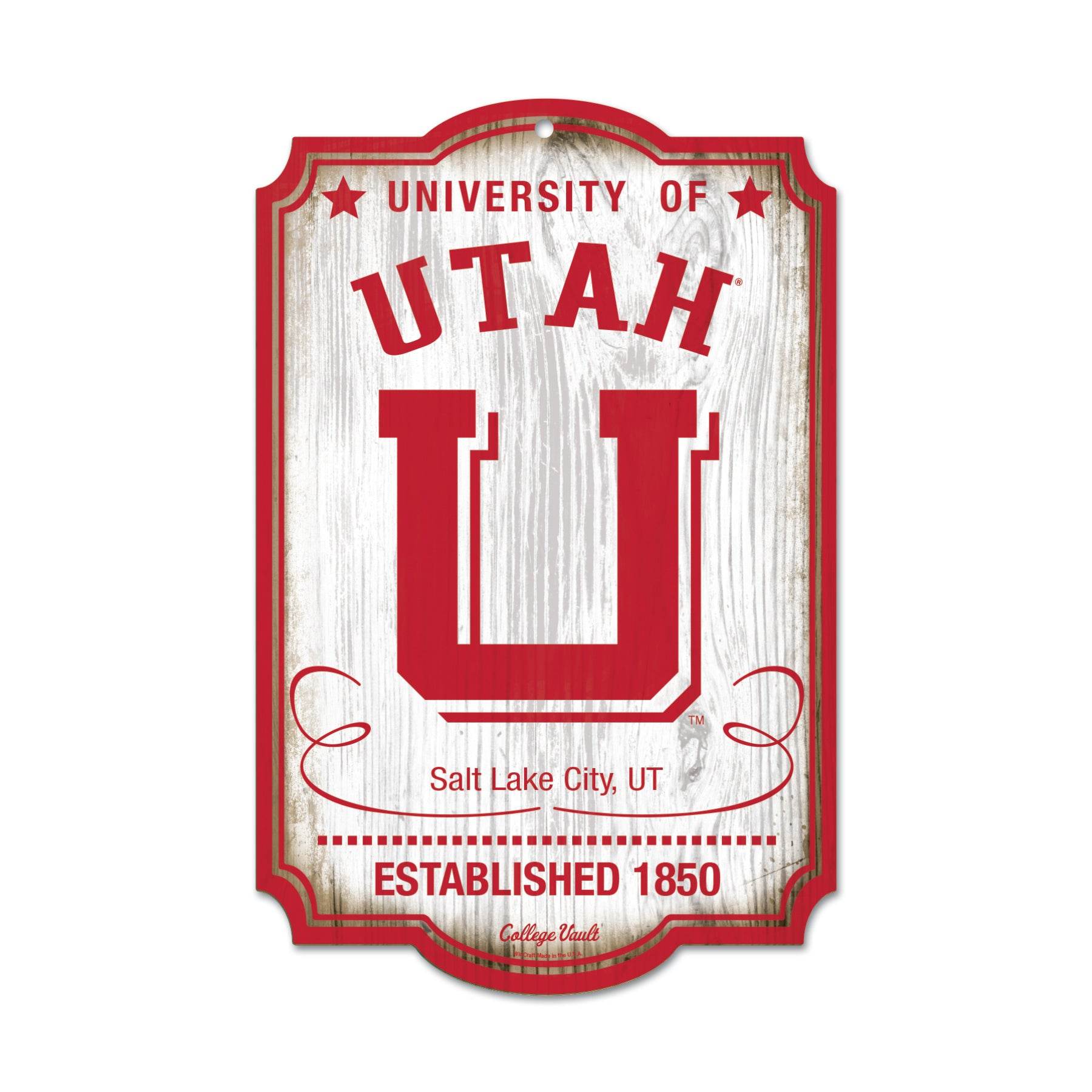 Utah Utes Wood Sign Vault 11x17 Sports Wall Accent Decor - ToylandEU