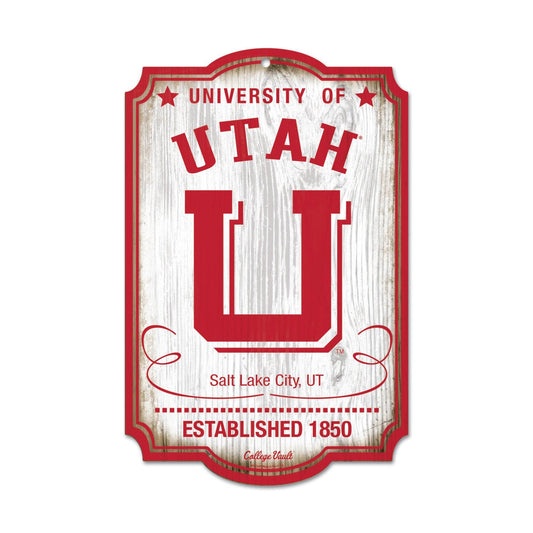 Utah Utes Wood Sign Vault 11x17 Sports Wall Accent Decor - ToylandEU