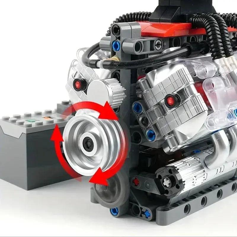  V8 Engine Building Blocks Set 487 Pieces Gearbox -  ToylandEU™