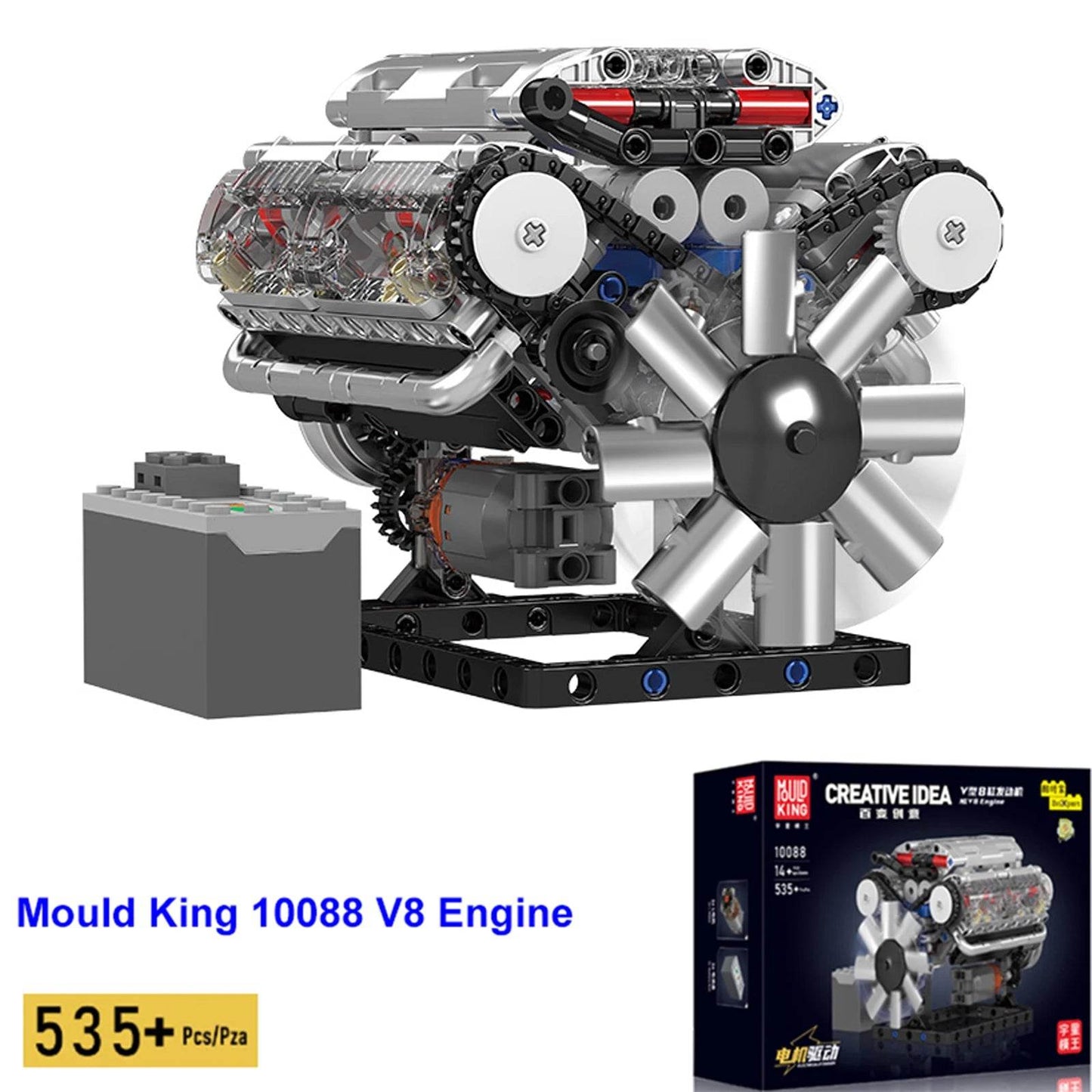 V8 Engine Building Blocks Sets MOC Model Kit - ToylandEU