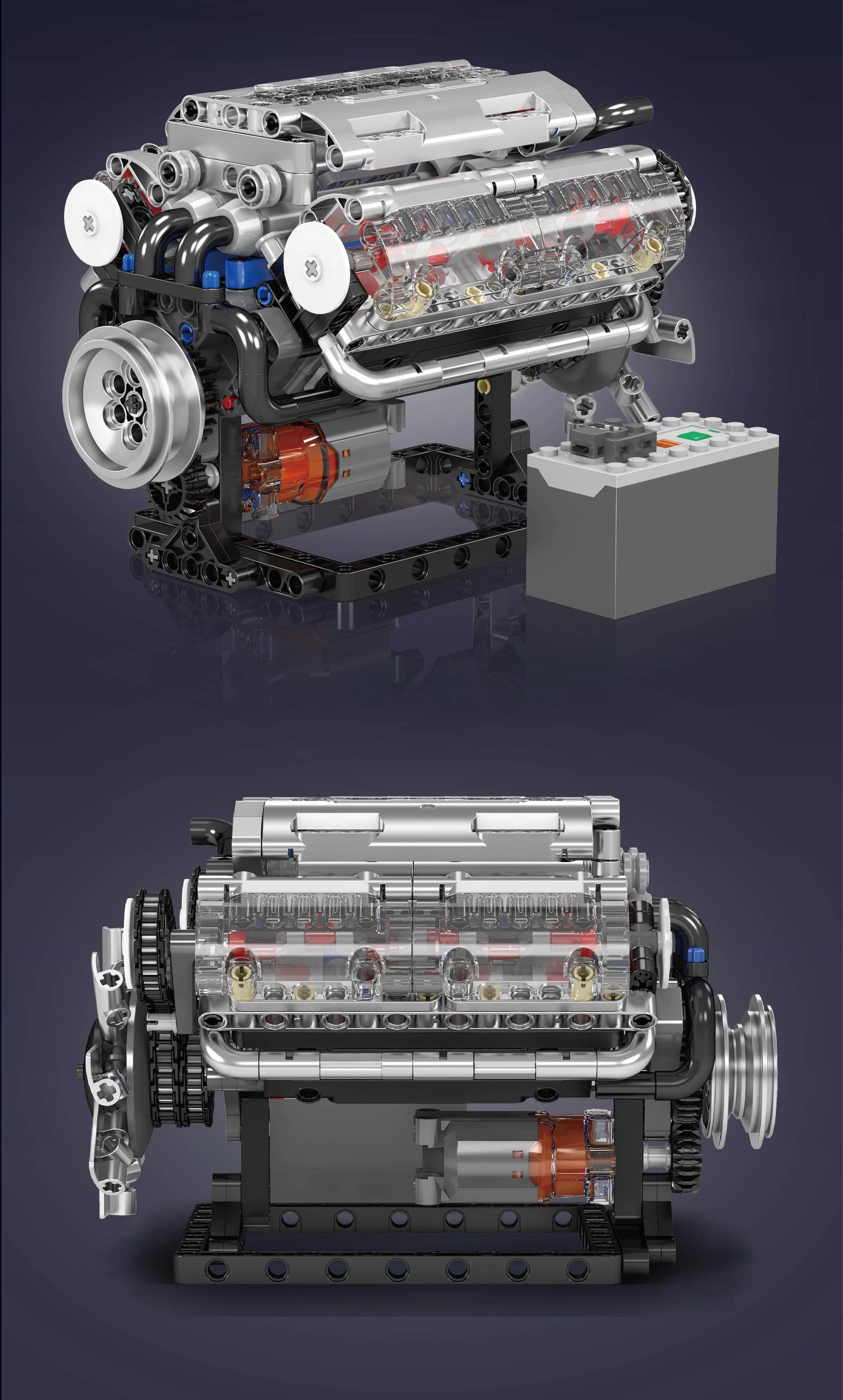 V8 Engine Building Blocks Sets MOC Model Kit - ToylandEU