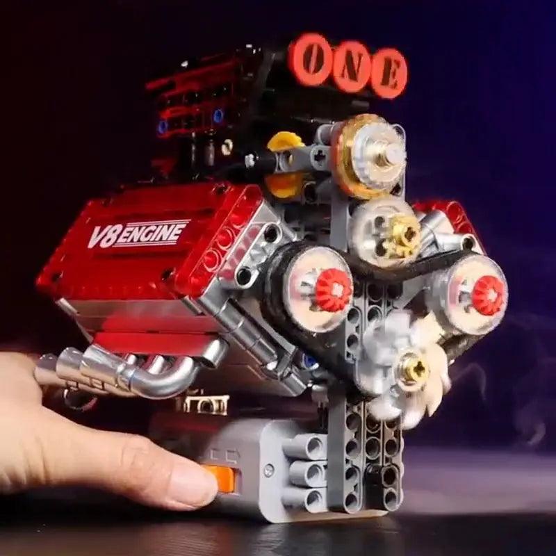  V8 Engine Lego Motorized Model Educational Gift -  ToylandEU™