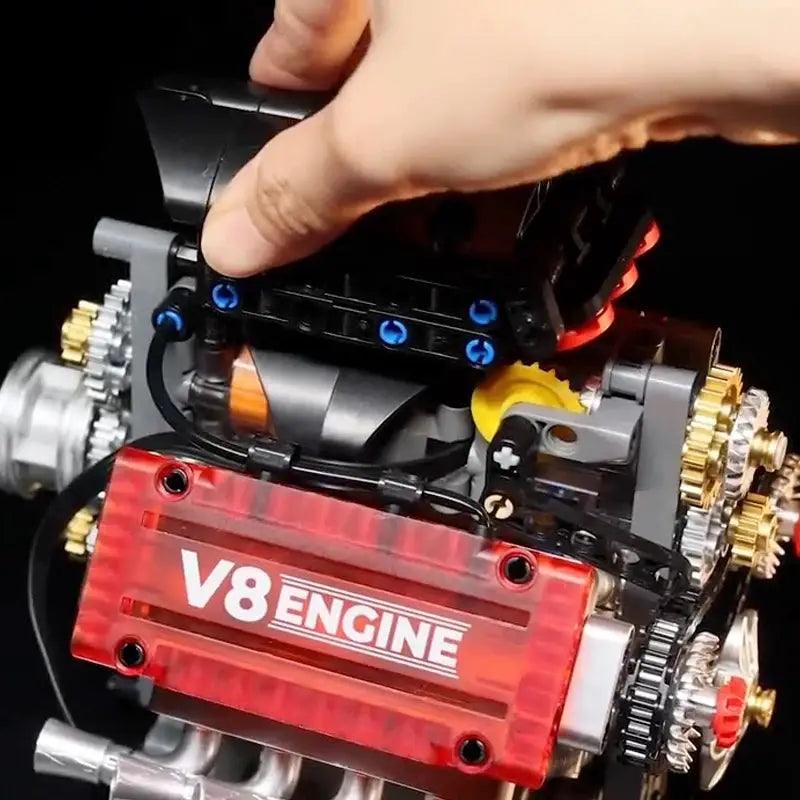  V8 Engine Lego Motorized Model Educational Gift -  ToylandEU™