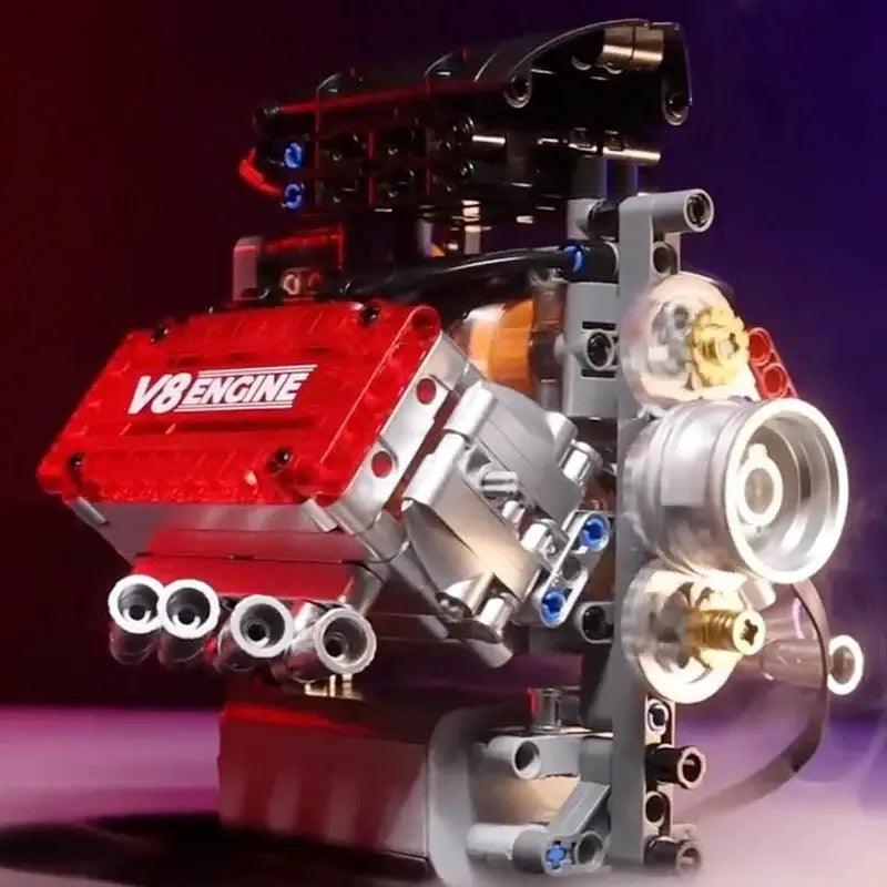  V8 Engine Lego Motorized Model Educational Gift -  ToylandEU™