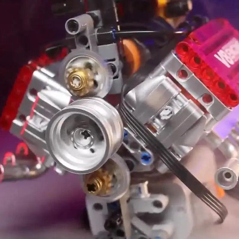  V8 Engine Lego Motorized Model Educational Gift -  ToylandEU™