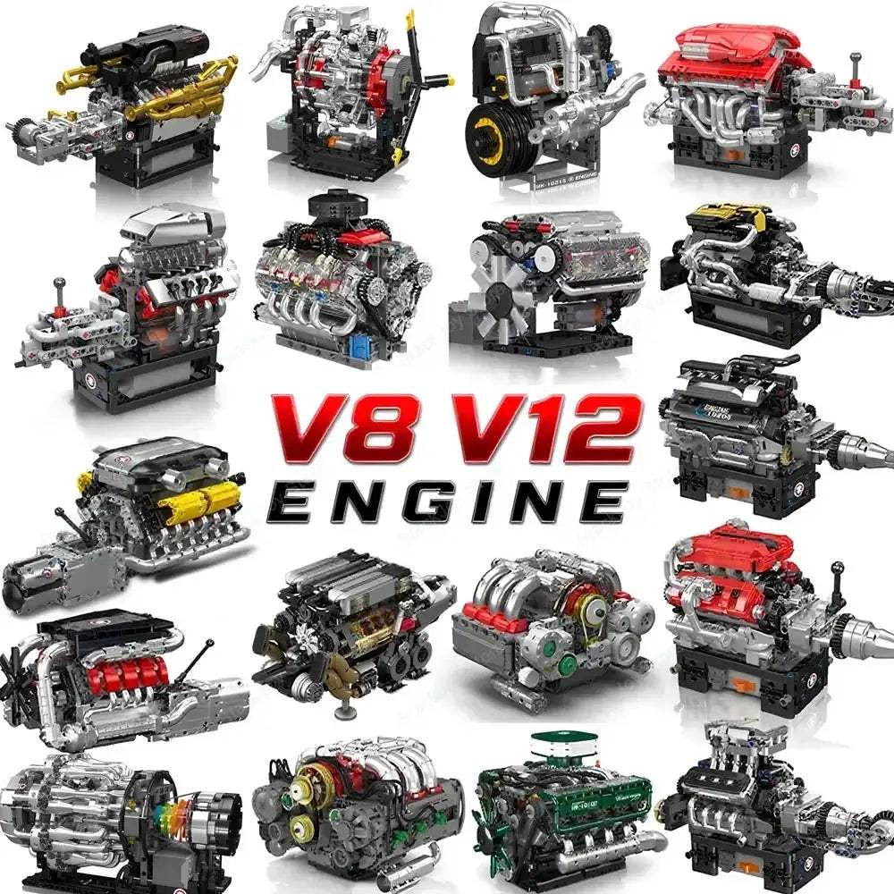 V8 V12 Engine Model Kit for STEM Education and Builds - ToylandEU