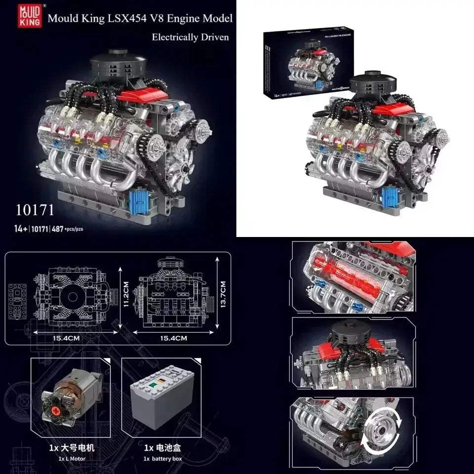 V8 V12 Engine Model Kit for STEM Education and Builds - ToylandEU