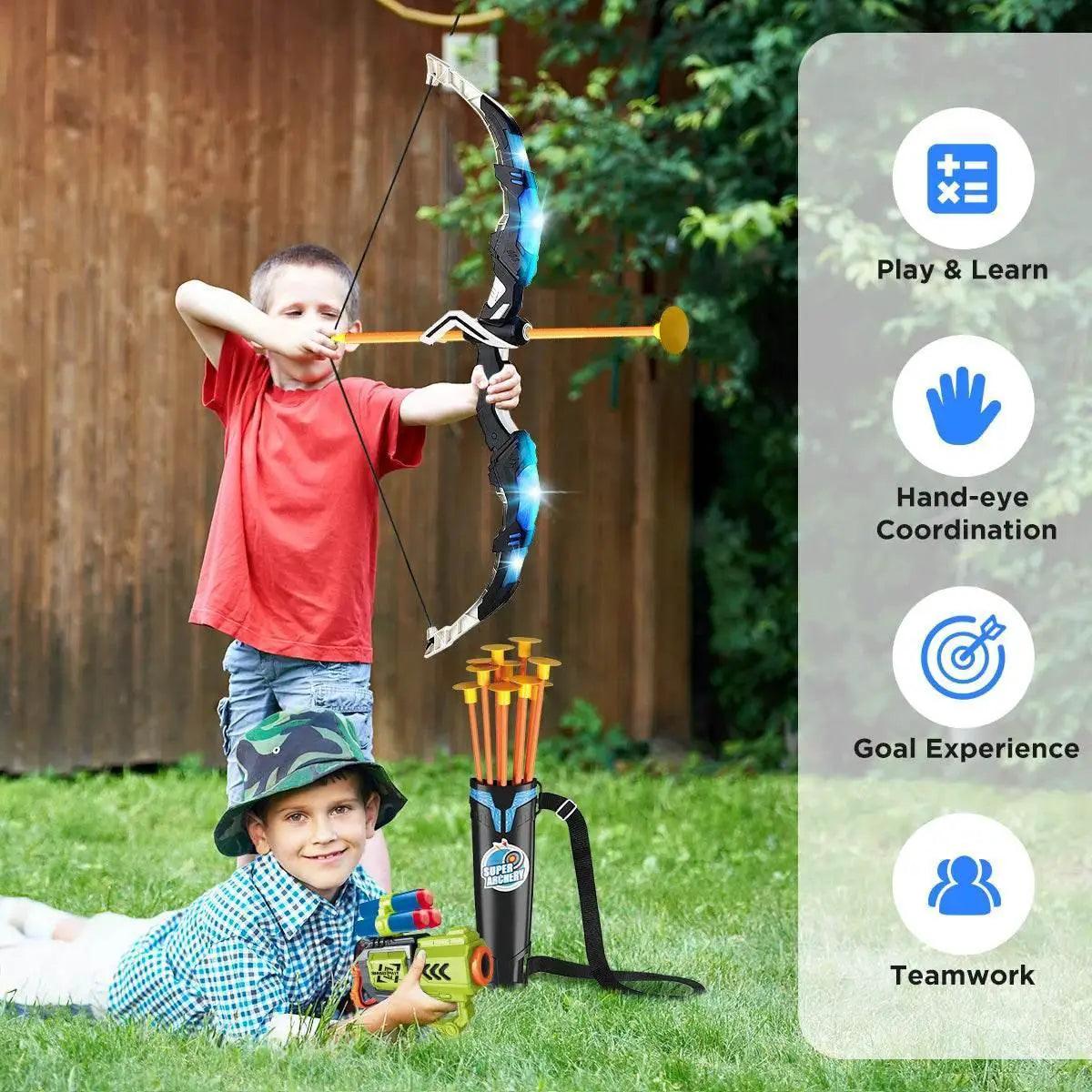  VATOS 2X Bow Arrow Guns Toy For Kids LED Light Up Game -  ToylandEU™