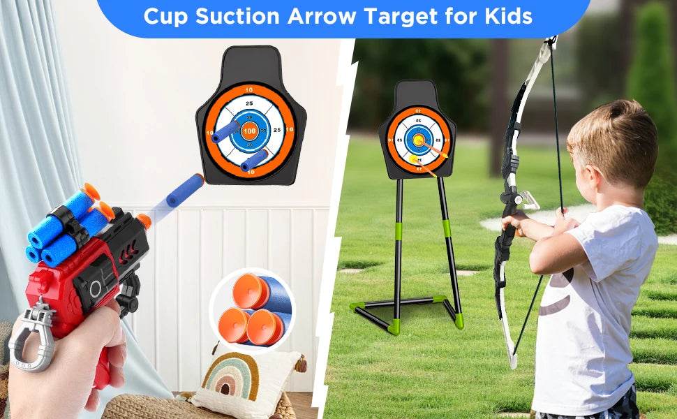 VATOS 2X Bow Arrow Guns Toy For Kids LED Light Up Game - ToylandEU