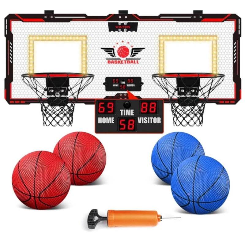 VATOS 2x Basketball Hoop Indoor Outdoor Electric Mini Scoreboard Gift for Kids - ToylandEU