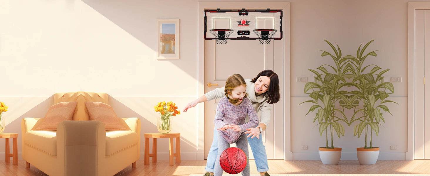 VATOS 2x Basketball Hoop Indoor Outdoor Electric Mini Scoreboard Gift for Kids - ToylandEU