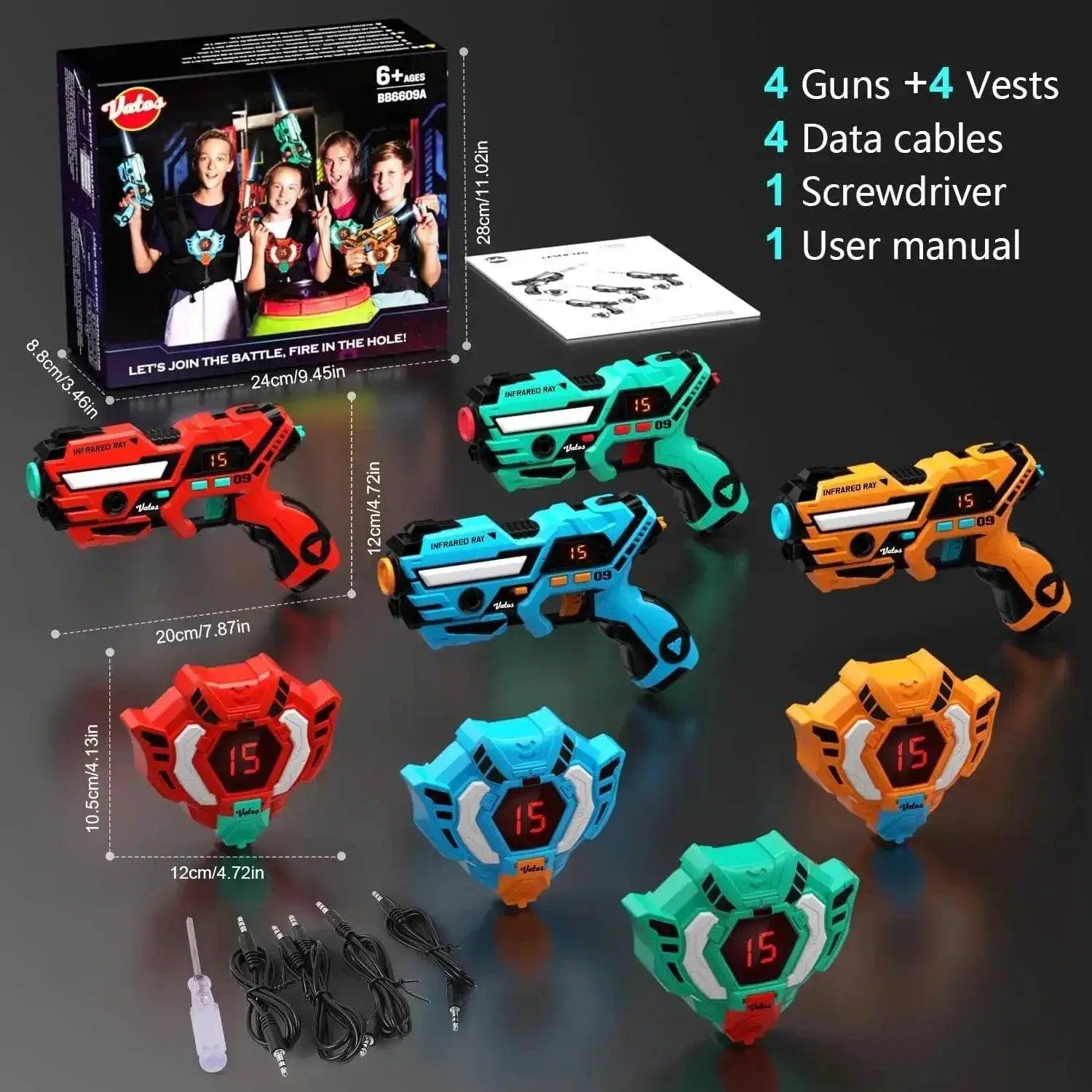  VATOS 4x Laser Tag Guns Set for Indoor Outdoor Fun -  ToylandEU™