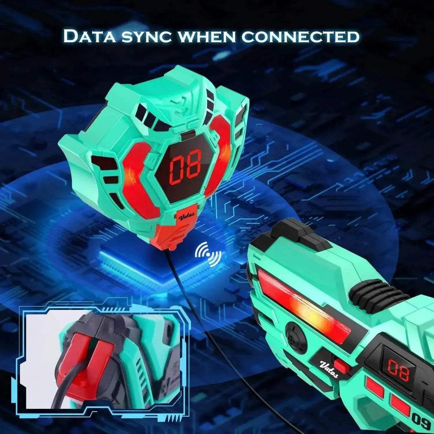 VATOS 4x Laser Tag Guns with Vests Set Real-time Data SYNC - ToylandEU