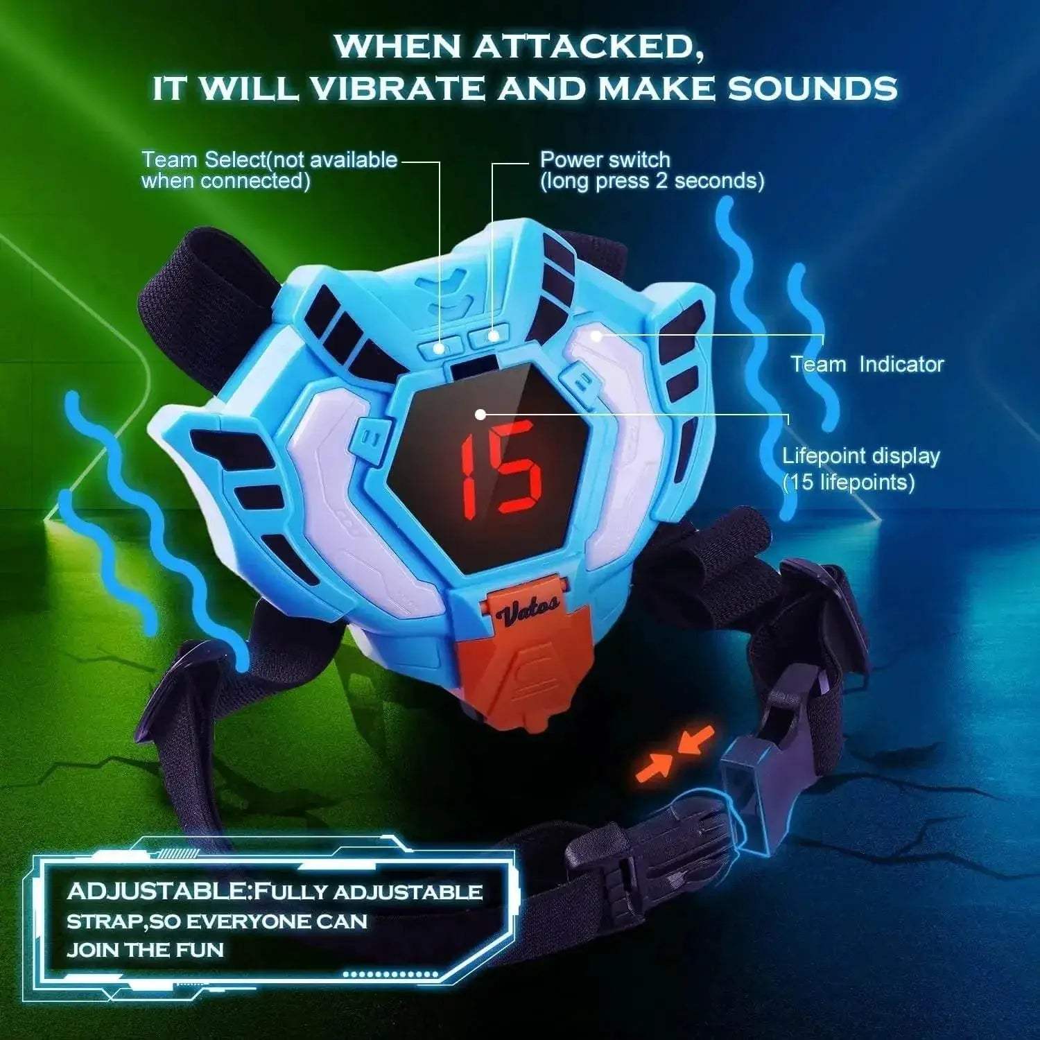 VATOS 4x Laser Tag Guns with Vests Set Real-time Data SYNC - ToylandEU