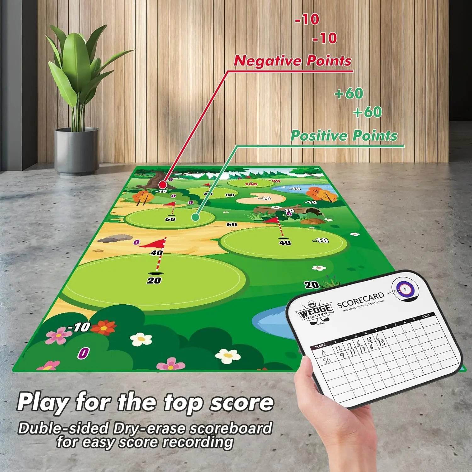 VATOS Golf Chipping Game Mat Indoor Outdoor with 20 Balls - ToylandEU