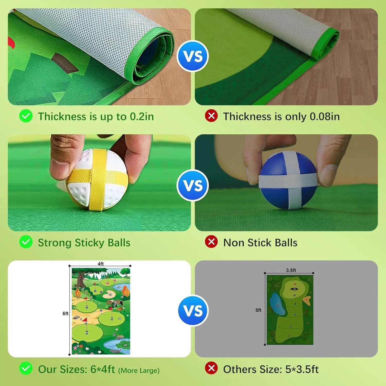 VATOS Golf Chipping Game Mat Indoor Outdoor with 20 Balls - ToylandEU