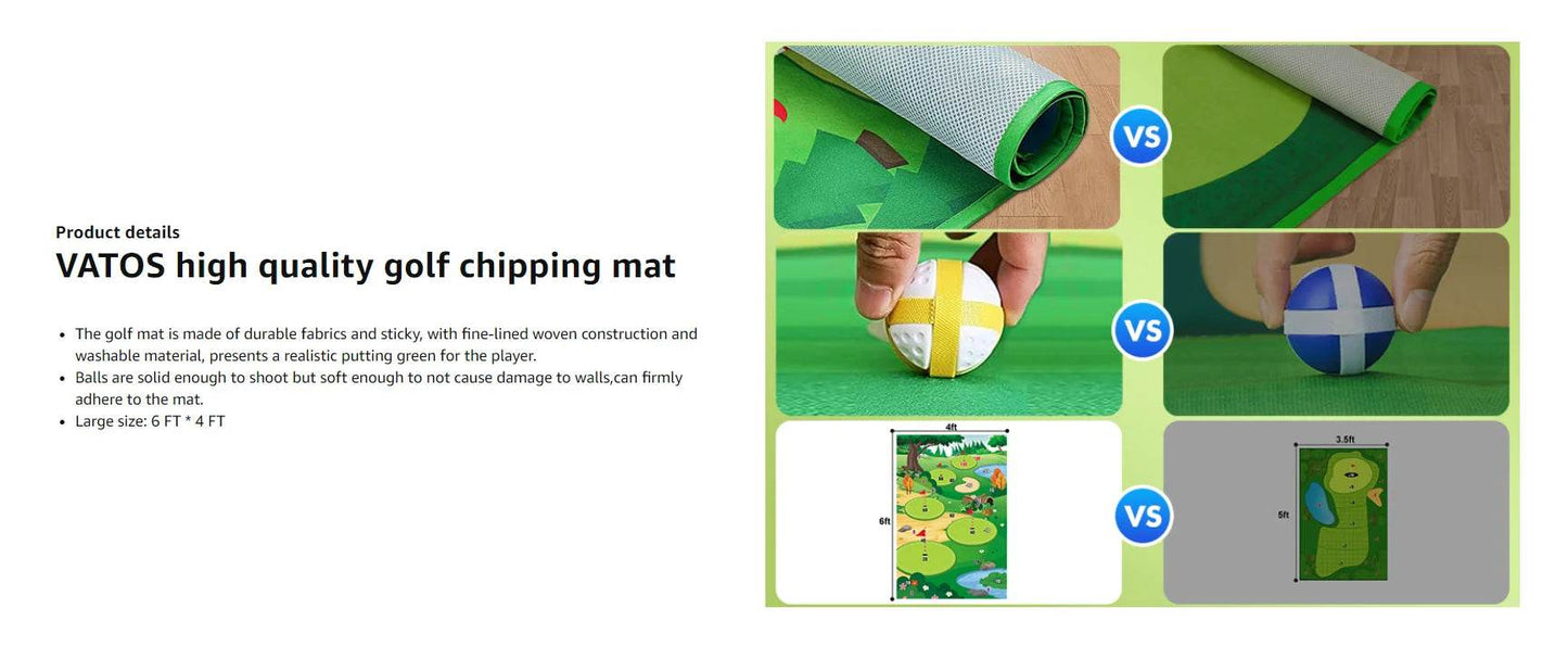 VATOS Golf Chipping Game Mat Indoor Outdoor with 20 Balls - ToylandEU