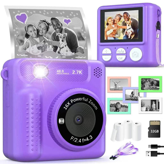  VATOS Instant Print Camera for Kids Birthday Gift Purple -  ToylandEU™
