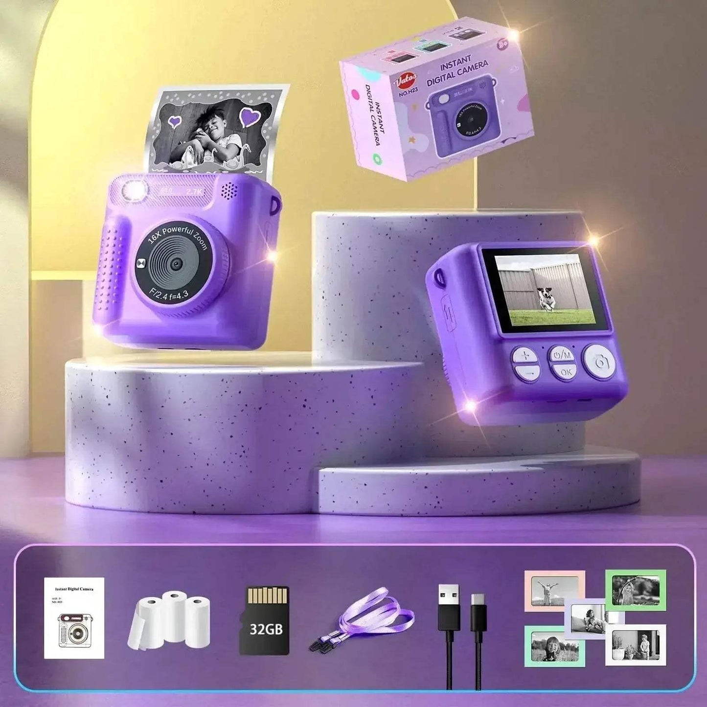  VATOS Instant Print Camera for Kids Birthday Gift Purple -  ToylandEU™