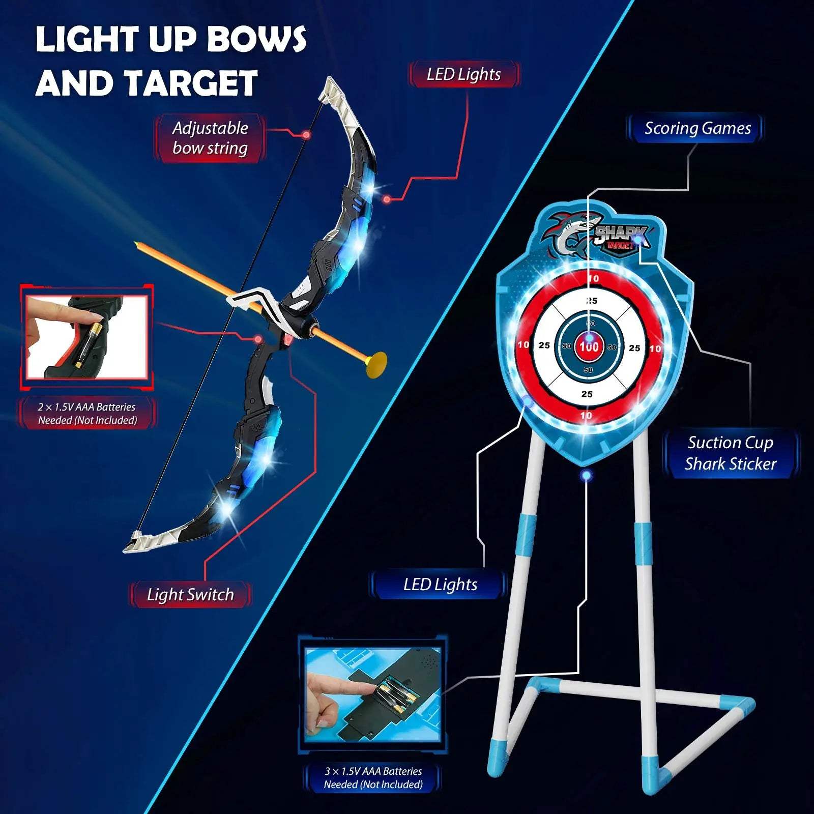  VATOS Night Light Archery Battle Arena For Kids -  ToylandEU™
