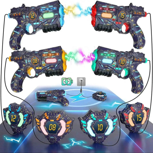  VATOS Rechargeable Infrared Laser Tag Gun Set with 4 Vests and Glowing Lights for Adults and Kids -  ToylandEU™