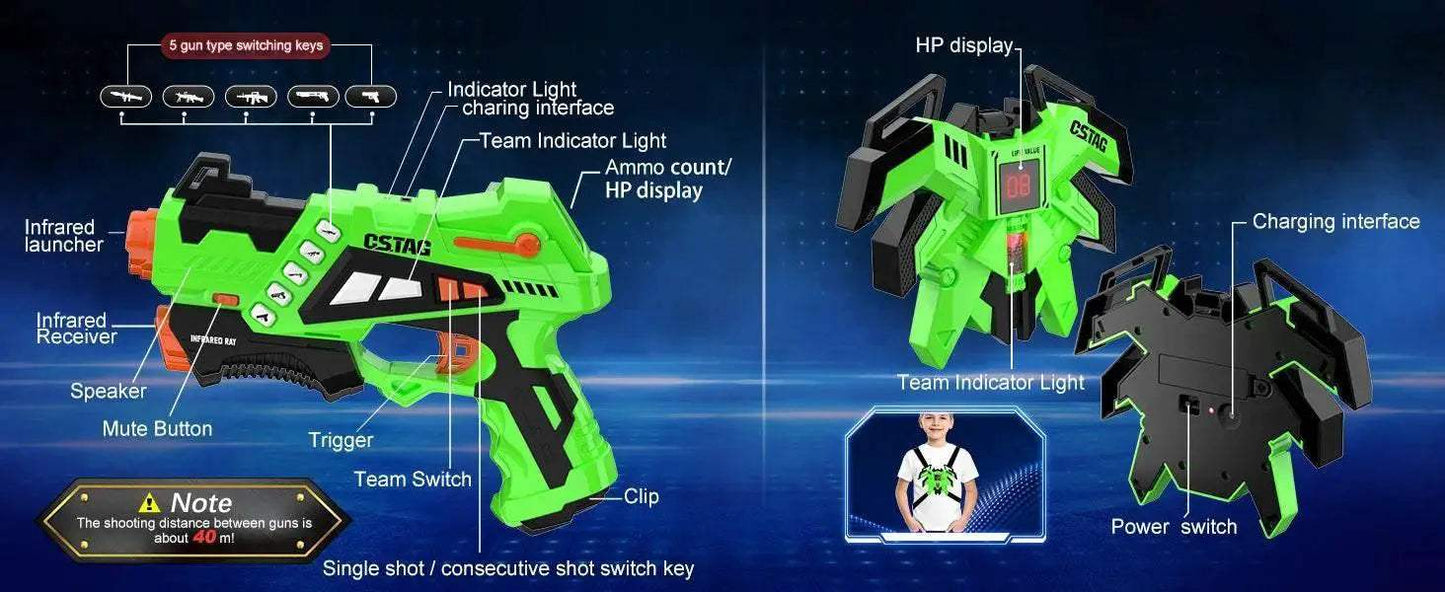  VATOS Rechargeable Laser Tag Guns 4 Sets for Fun Battles -  ToylandEU™
